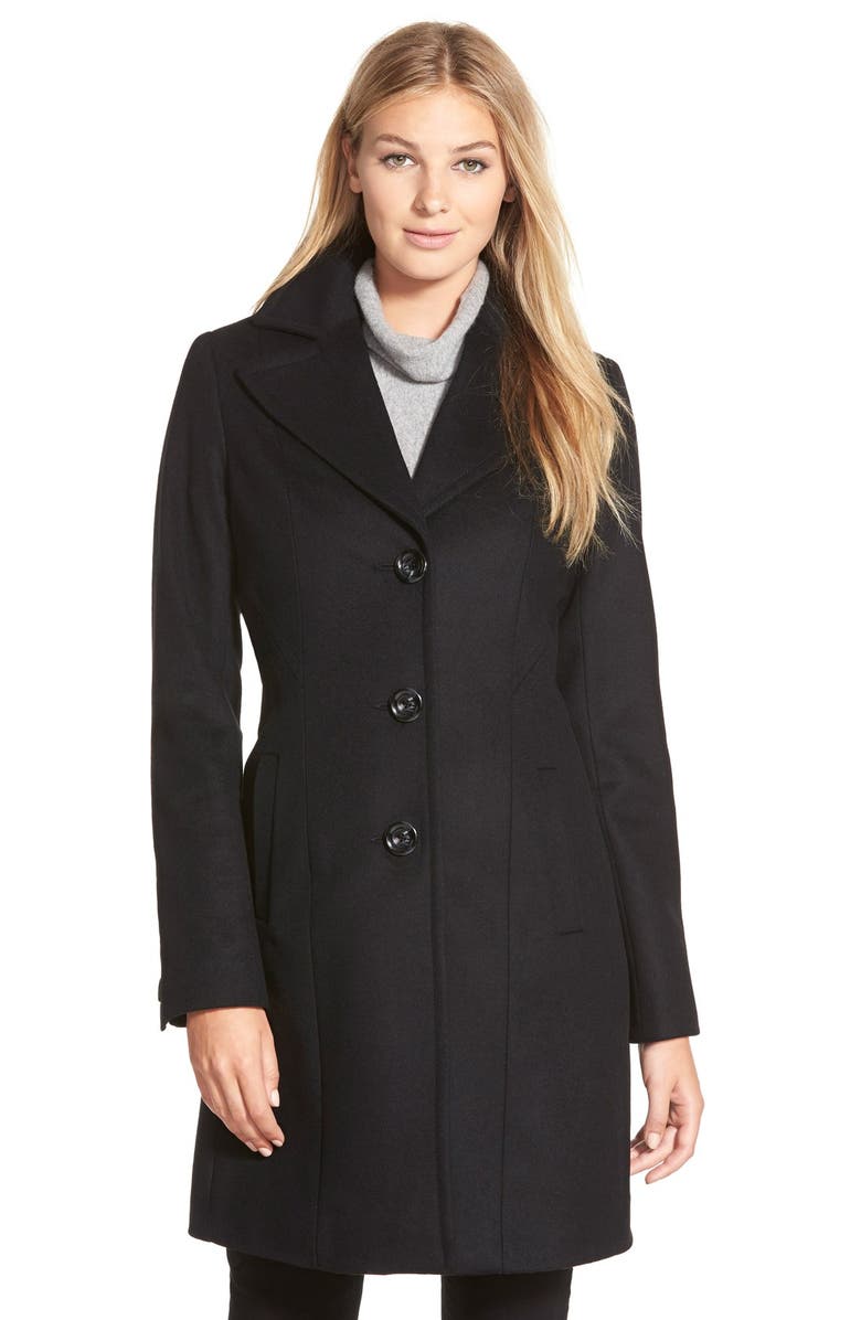 Kristen Blake Single Breasted Wool Blend Coat, Main, color,