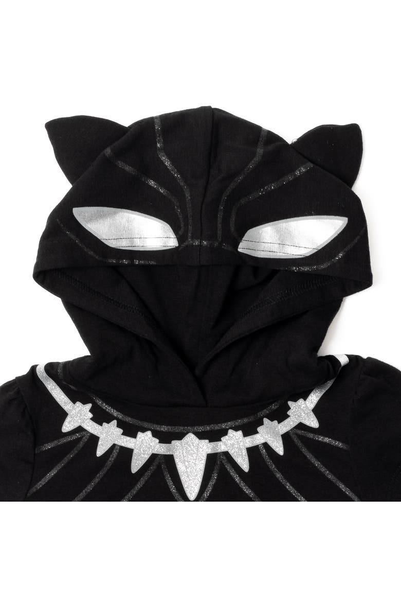 Avengers Black Panther Cosplay Hooded Tee and Leggings Set, Alternate, color, Silver Black Panther