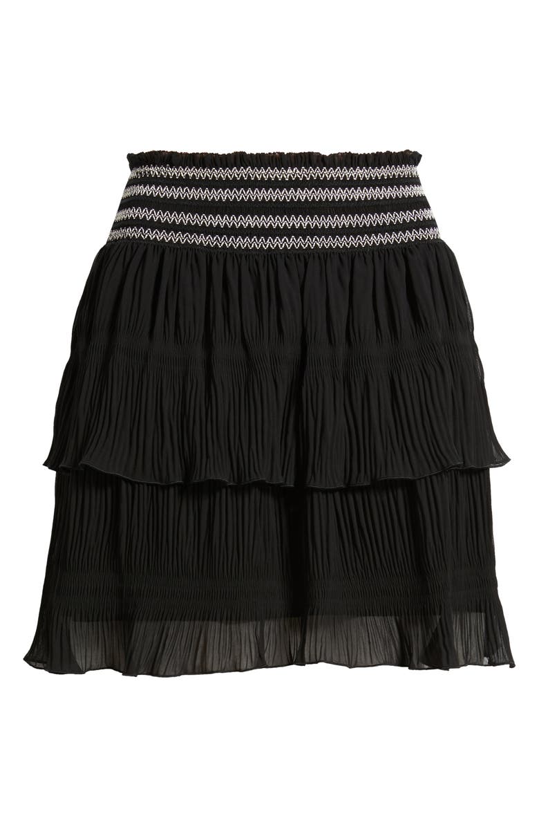 BOSS Orange Vesia Plissé Pull-On Miniskirt, Alternate, color, 