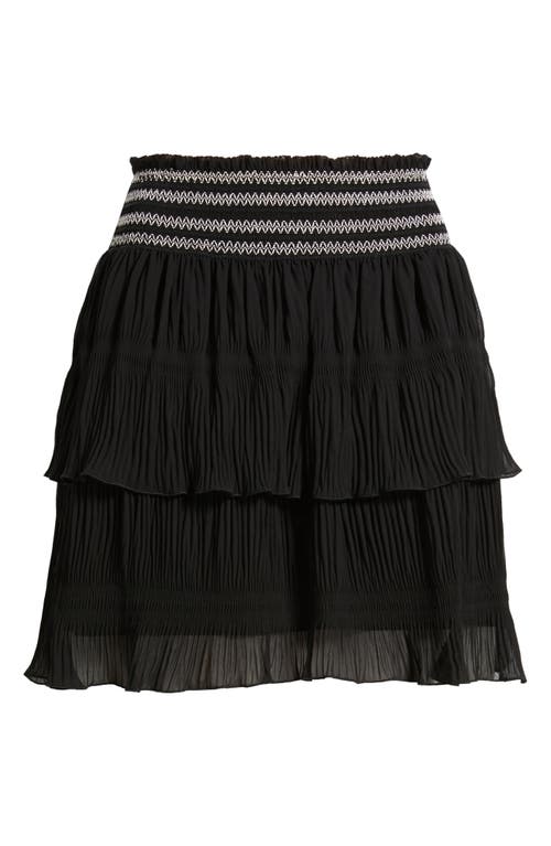 Hugo Boss Boss Orange Vesia Plissé Pull-on Miniskirt In Black