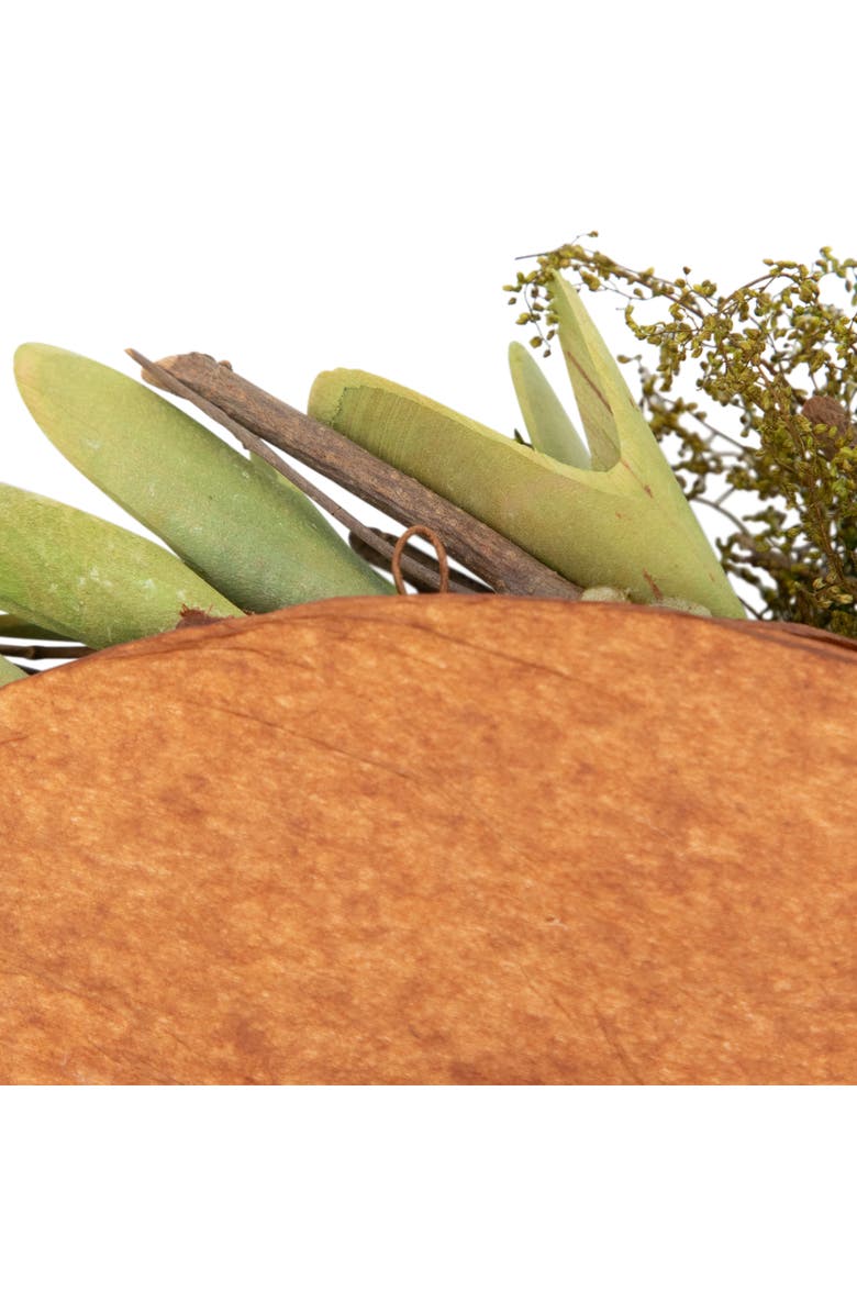 Northlight Cedar, Succulent and Day Grass Artificial Spring Wreath, Green -14-Inch, Alternate, color, Green