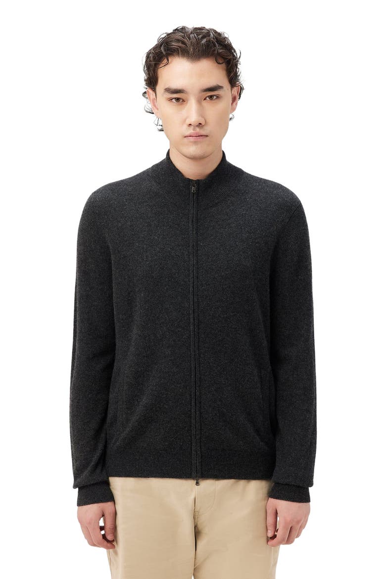 Essential Full-Zip Cashmere Cardigan, Alternate, color, charcoal