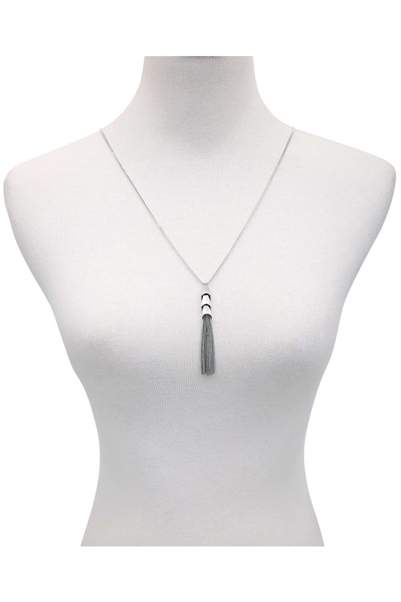 Tassel Pendant Necklace, Alternate, color, Silver Tone