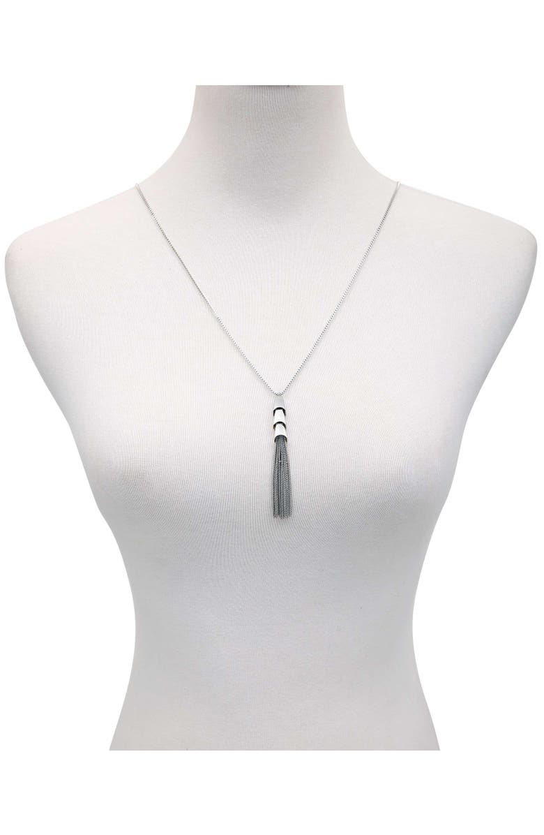 Vince Camuto Tassel Pendant Necklace, Alternate, color, Silver Tone