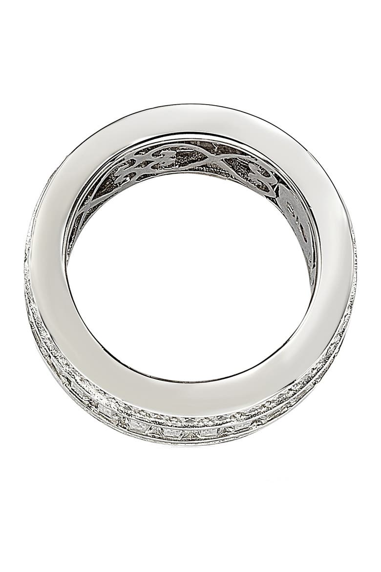 Sterling Silver White Cubic Zirconia Thick Eternity Band Ring, Alternate, color, WHITE
