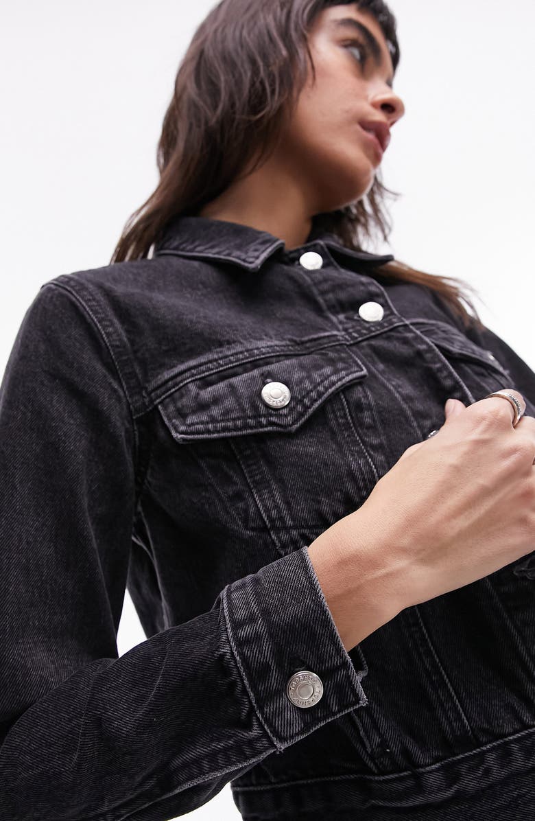Topshop Tilda Crop Denim Jacket, Alternate, color,