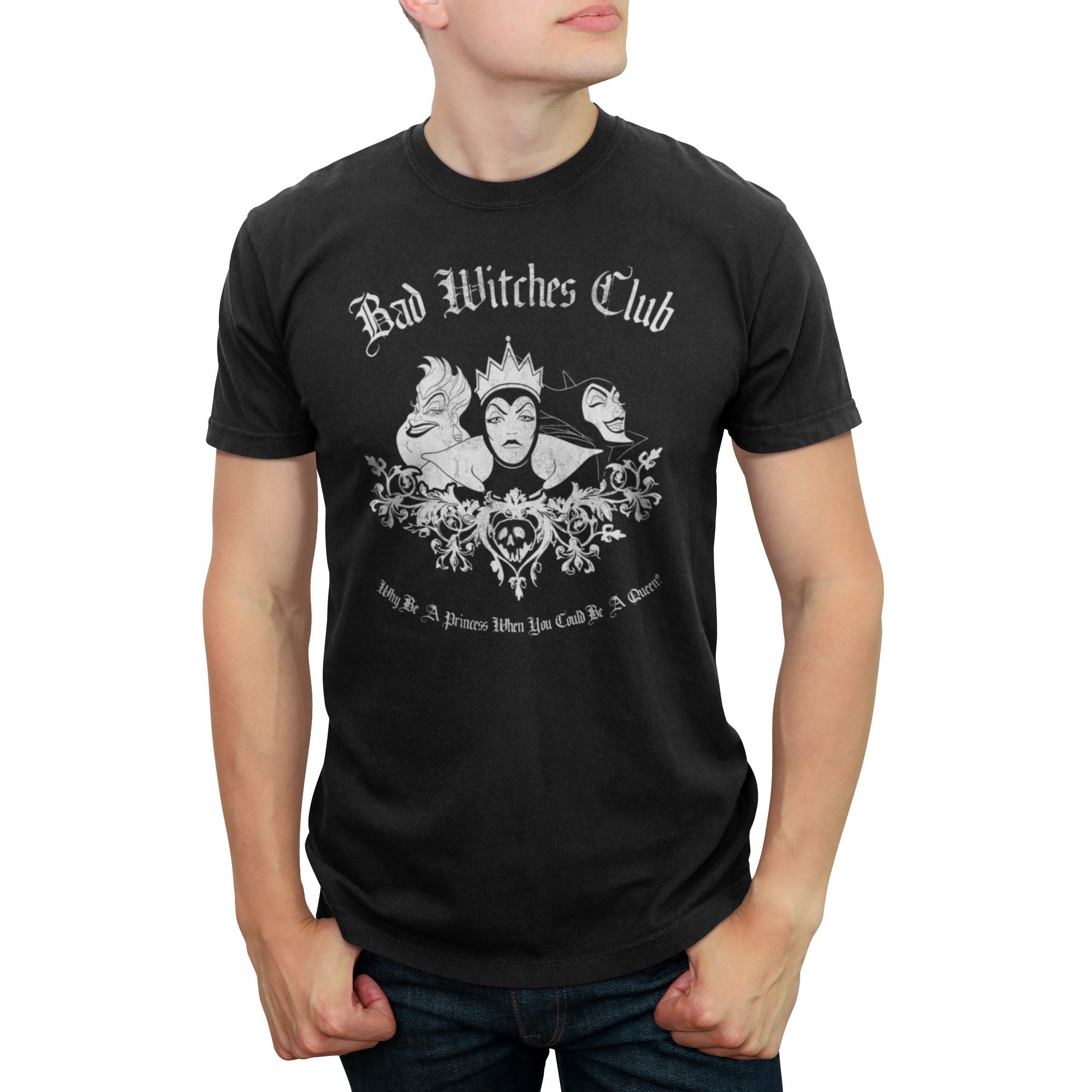 Men's Disney Princesses Bad Witches Club  Graphic T-Shirt in Black 