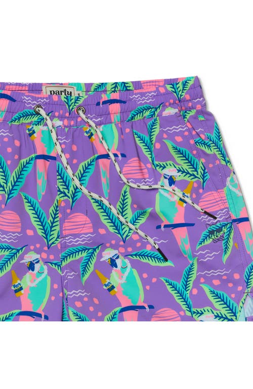 Party Pants Nice Birdie Sport Swim Trunks In Orchid