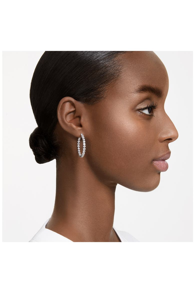Matrix Tennis Hoop Earrings, Alternate, color, NO COLOR