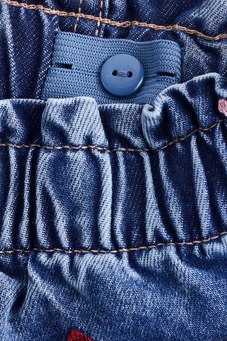 Embroidered-Detail Shorts, Alternate, color, Denim blue/hearts