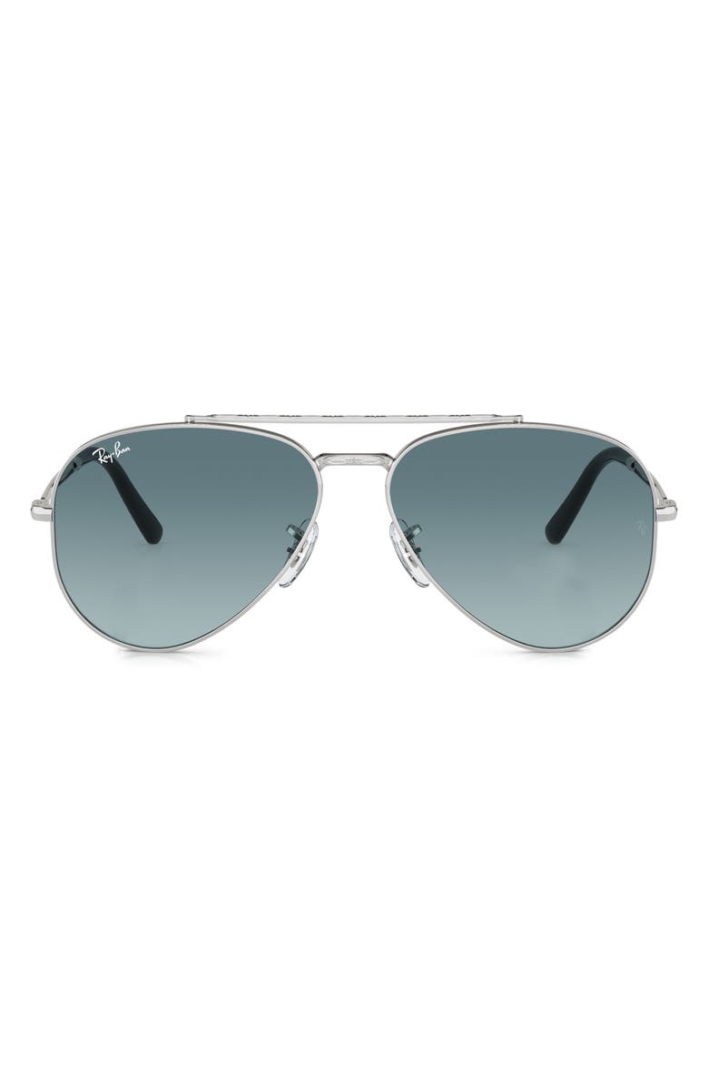 Ray-Ban New Aviator 58mm Gradient Sunglasses, Main, color, Silver
