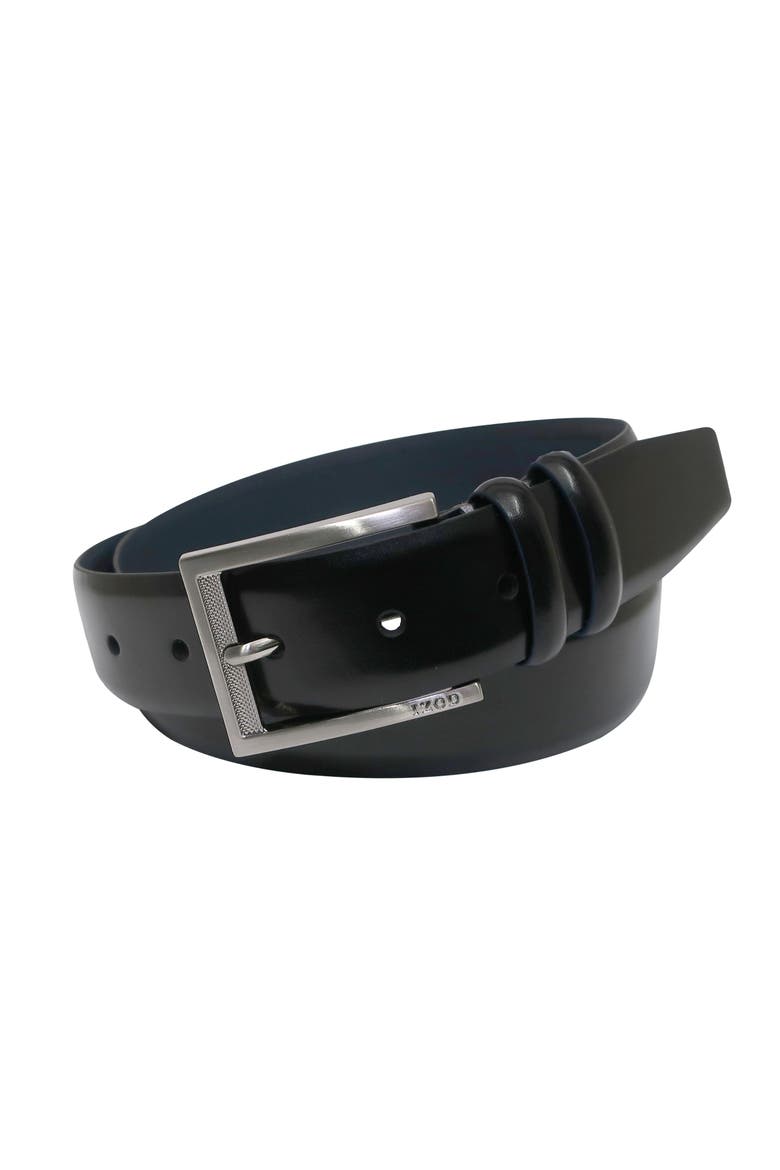 Mens Leather Dress Belt, Alternate, color, Black