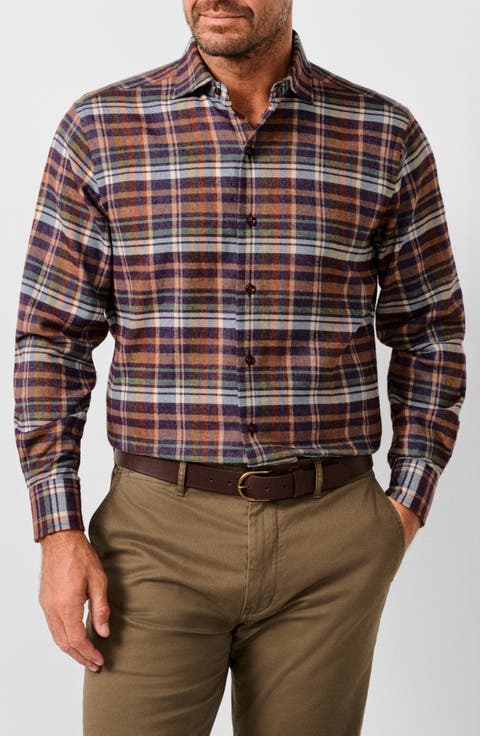 Brushed Plaid Sport Shirt