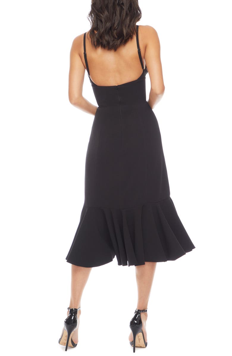 Dress the Population Marilyn Slit Midi Dress, Alternate, color, 