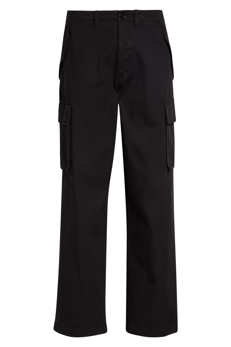 Cyrus Cotton Twill Straight Leg Cargo Pants, Alternate, color, BLACK