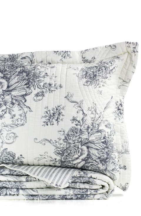Toile Reversible Cotton Quilt Set