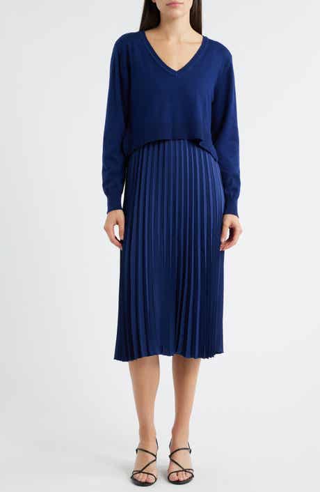 Sam Edelman Pleated Slipdress and Sweater Set
