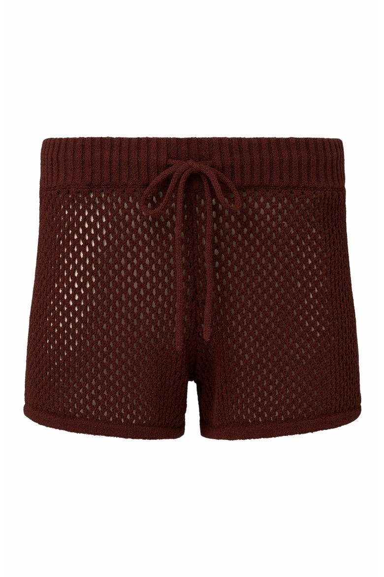 Crochet Knit Micro Short, Alternate, color, RUM