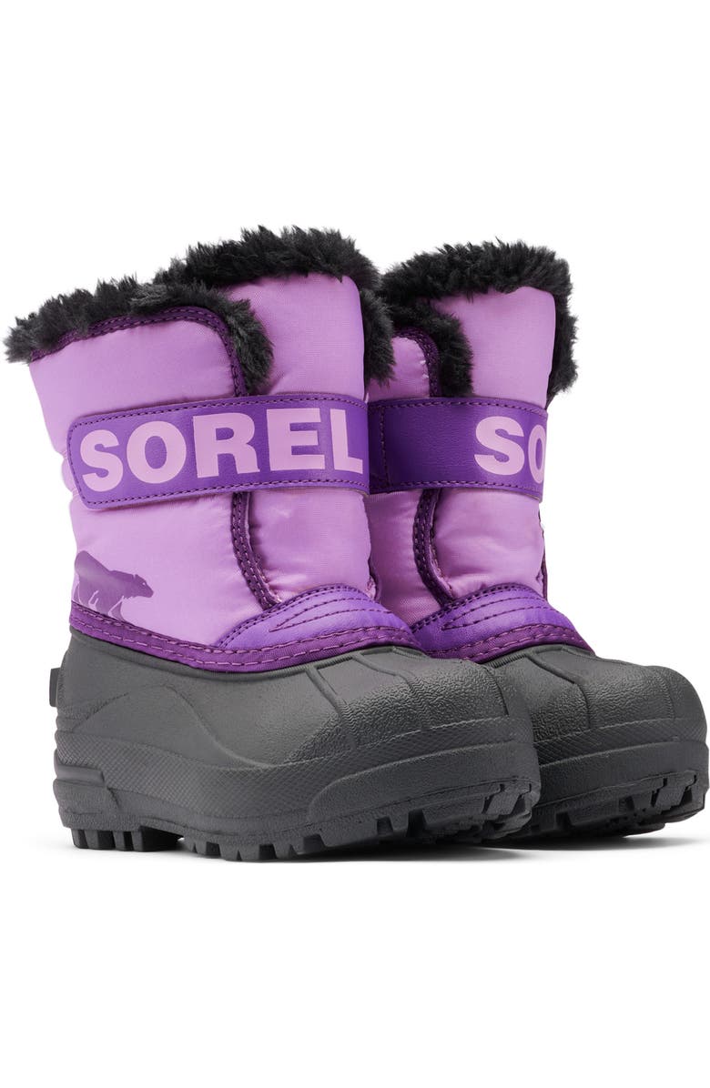 SOREL Kids' Snow Commander Insulated Waterproof Boot, Main, color, Gumdrop/ Purple Violet