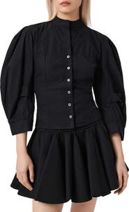 AllSaints Maud Lace-Up Long Sleeve Top