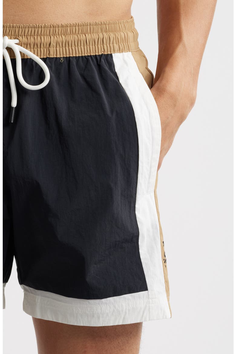 Remy Colorblock Swim Trunks, Alternate, color, BLACK