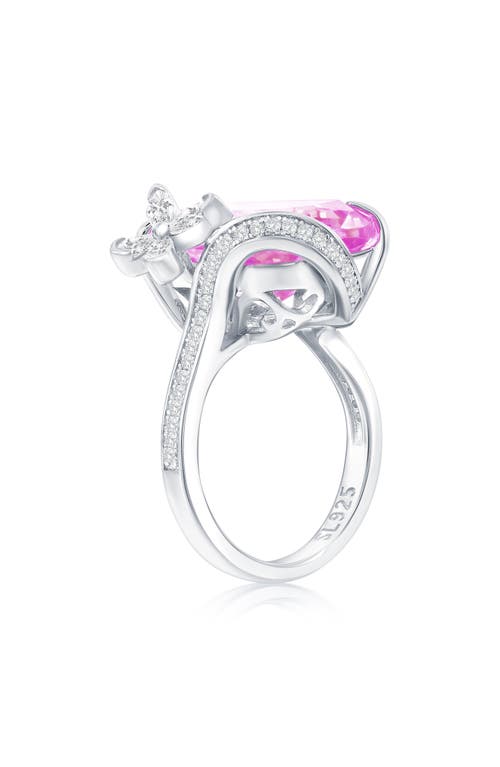 Suzy Levian Gala Firework Butterfly Ring In Pink