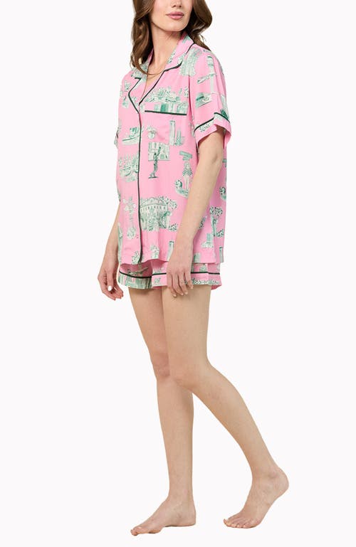 Katie Kime Atlanta Toile  Shorts Set In Pink