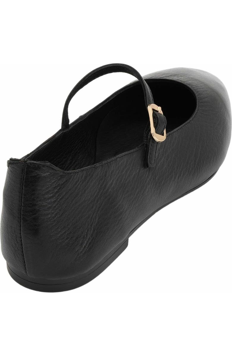Forever & Always Shoes Lara Leather Mary Jane Flats, Alternate, color, Black Leather