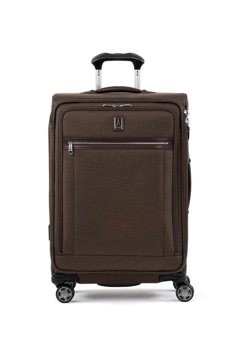 Platinum Elite Softside Expandable Medium 25-Inch Checked Luggage, Main, color, Rich Espresso Brown