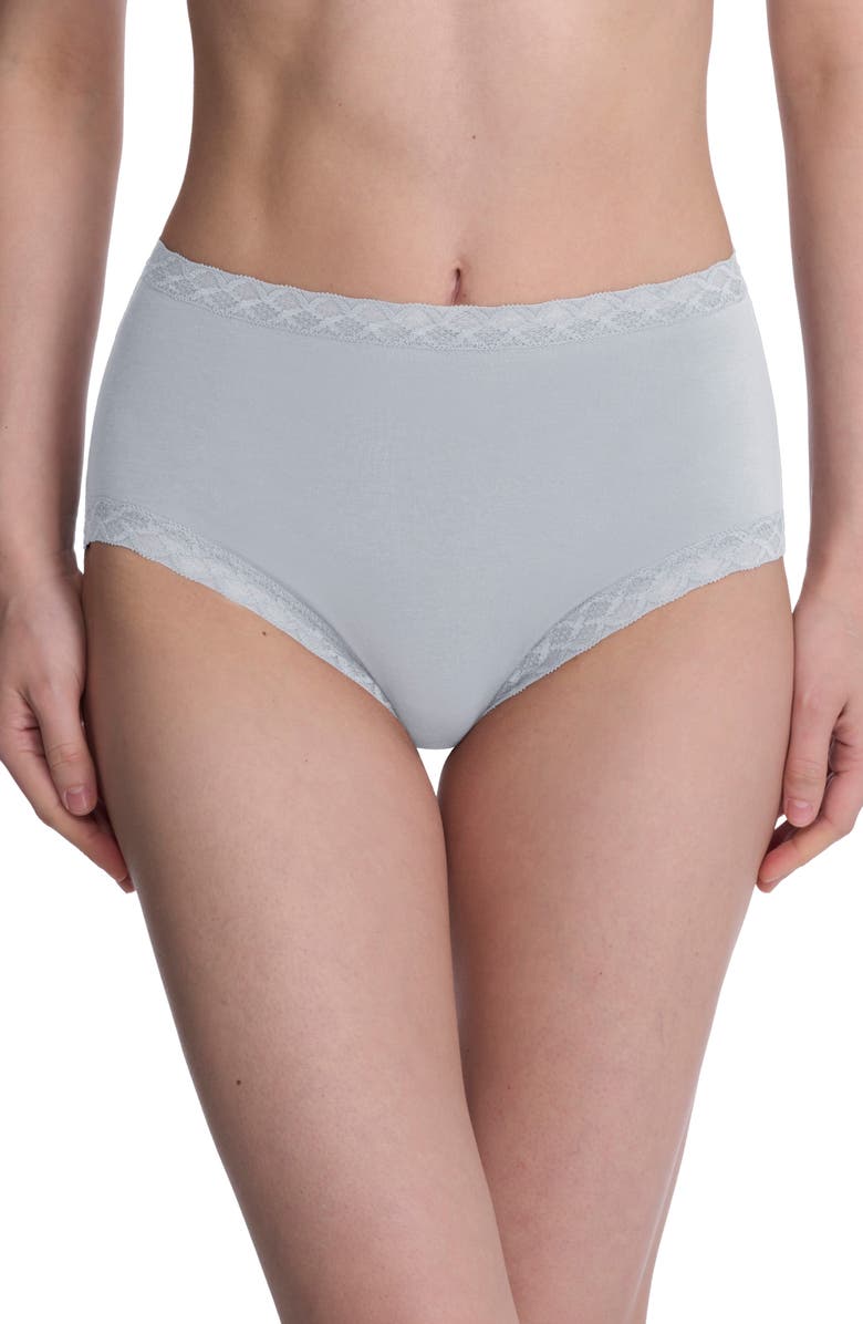 Natori Bliss Stretch Cotton Full Briefs, Main, color, Quarry