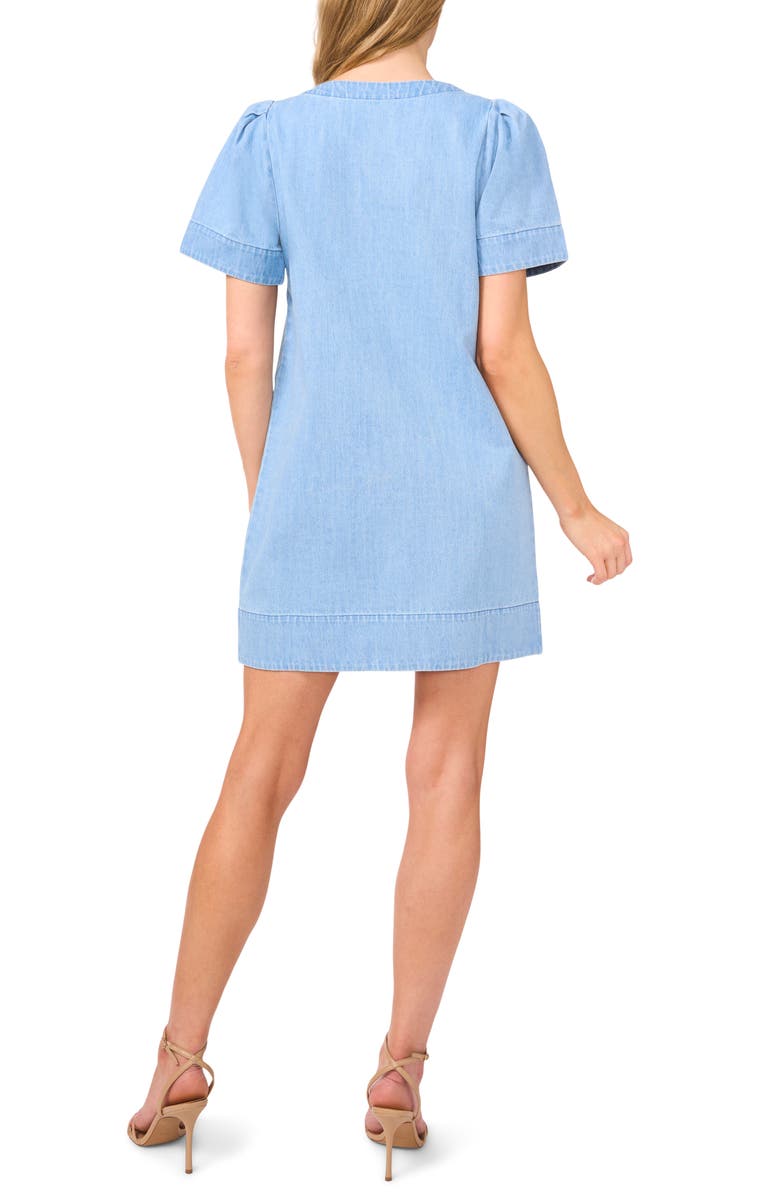 CeCe Button Front Denim Minidress, Alternate, color,