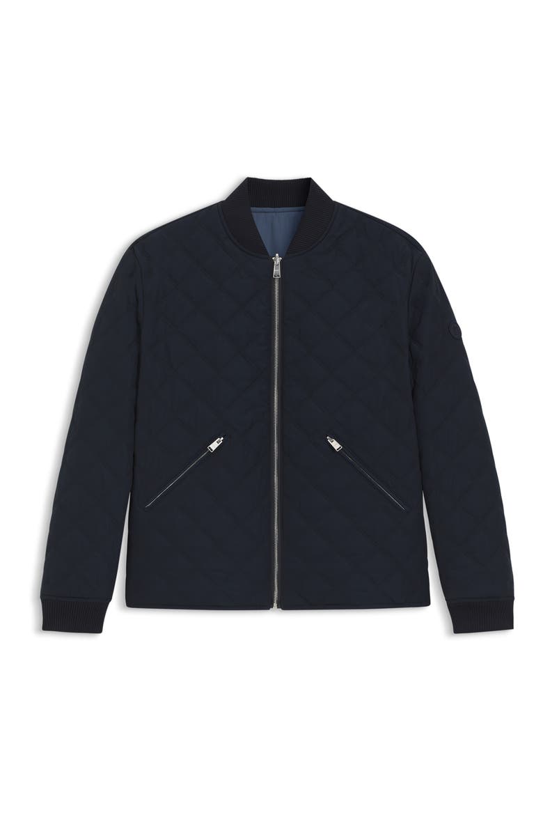 Corle Quilted Water Repellent Reversible Bomber Jacket, Alternate, color, DARK BLUE