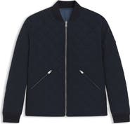 BOSS Corle Quilted Water Repellent Reversible Bomber Jacket