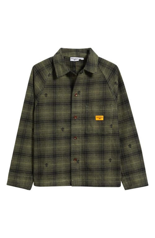 Service Works Thistle Plaid Organic Cotton Front Of House Jacket In Green