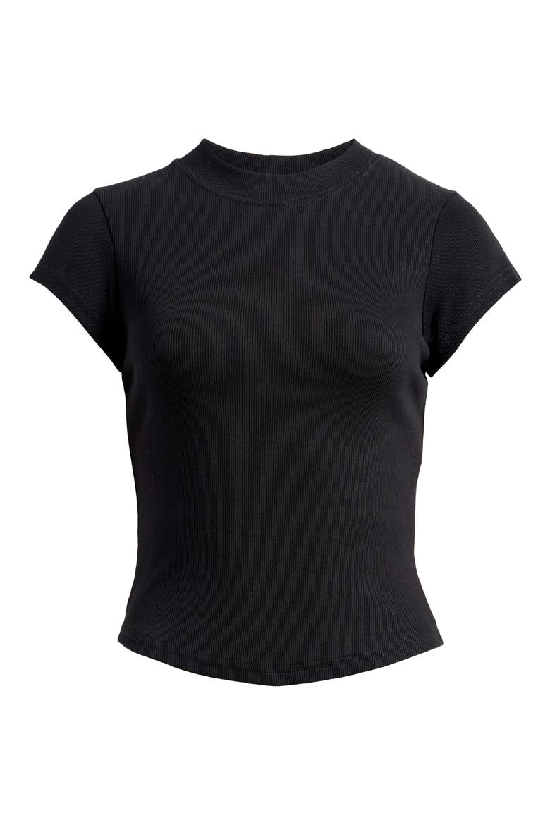 Fitted Rib T-Shirt, Alternate, color, BLACK