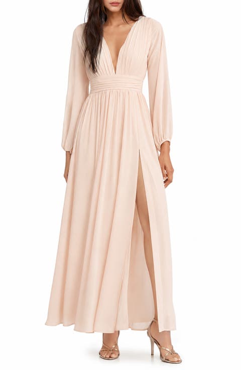 beige long dress for wedding guest Women's Dresses collection_velvet_shop ARABELLA | Navy A-line Size:38 / US 14.5