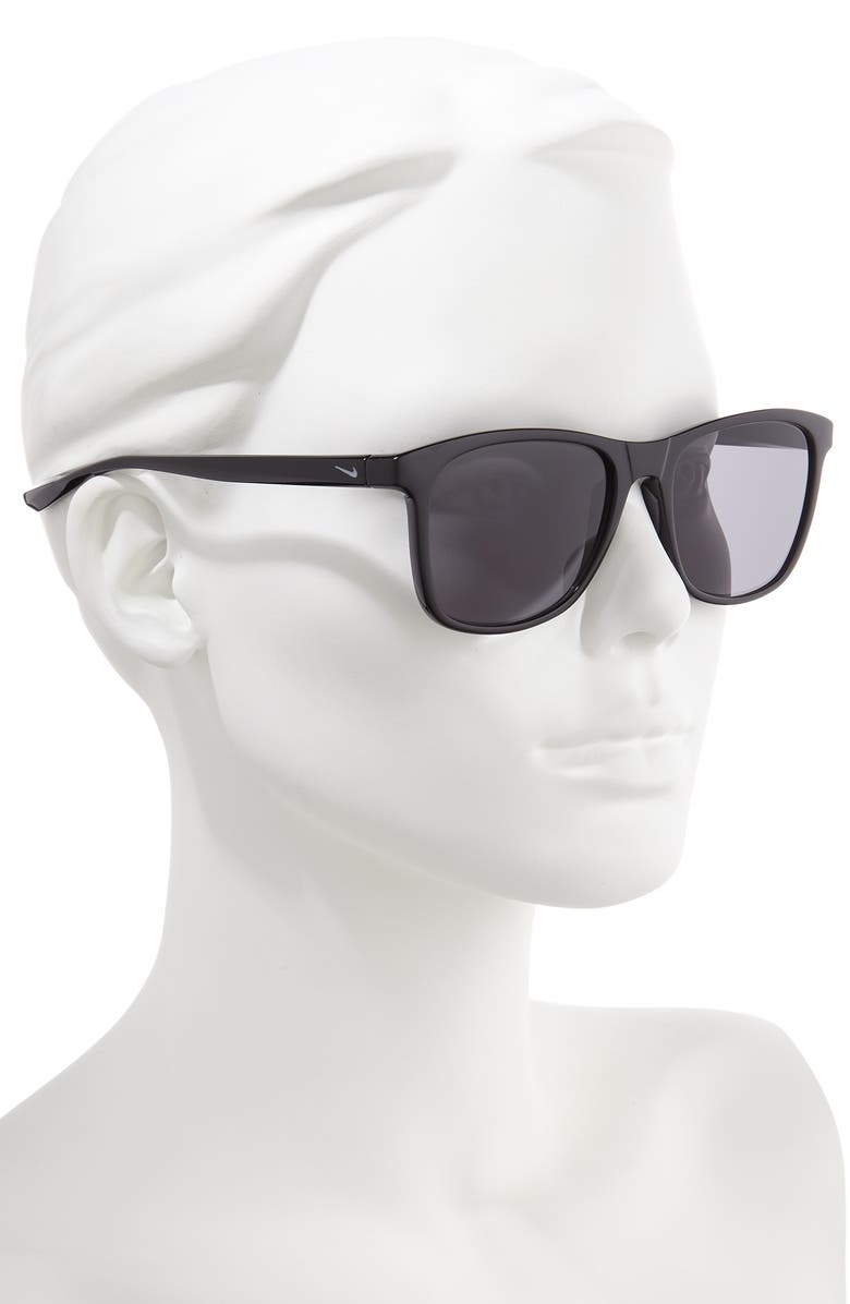 Nike Passage 55mm Square Sunglasses, Alternate, color, Black/ Dark Grey