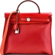 Pre-Owned Hermes Herbag Zip Berline Vache Canvas and Leather 31