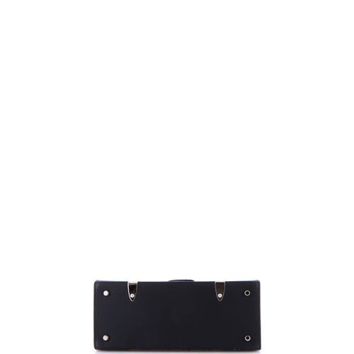 Pre-owned Goyard  Goyard Saigon Top Handle Bag Coated Canvas With Leather Pm In Black