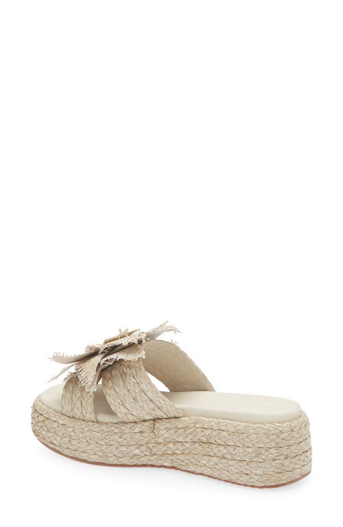 Chocolat Blu Lexie Platform Wedge Slide Sandal In Smoke Raffia