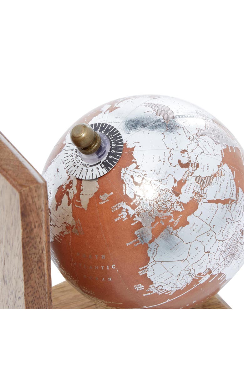 SONOMA SAGE HOME Brown Wood Globe Bookends, Alternate, color, Brown