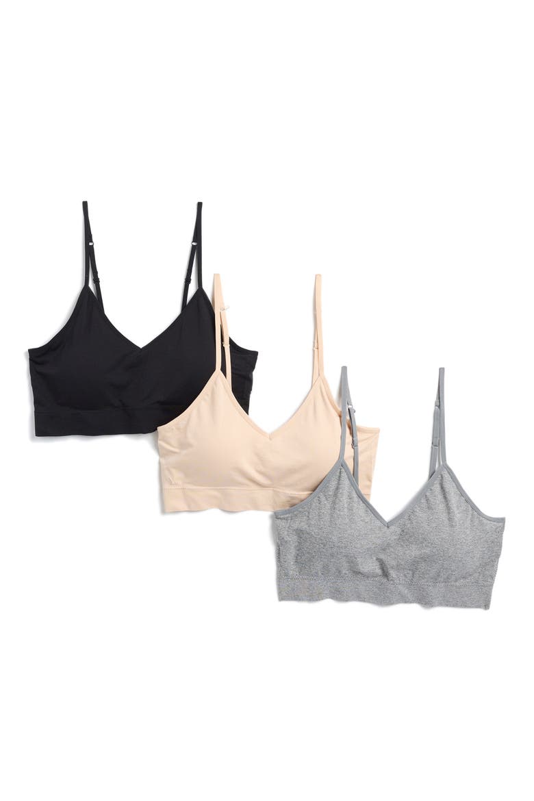 Assorted 3-Pack Everyday Bralettes, Alternate, color, BEIGE SMOKE MULTI