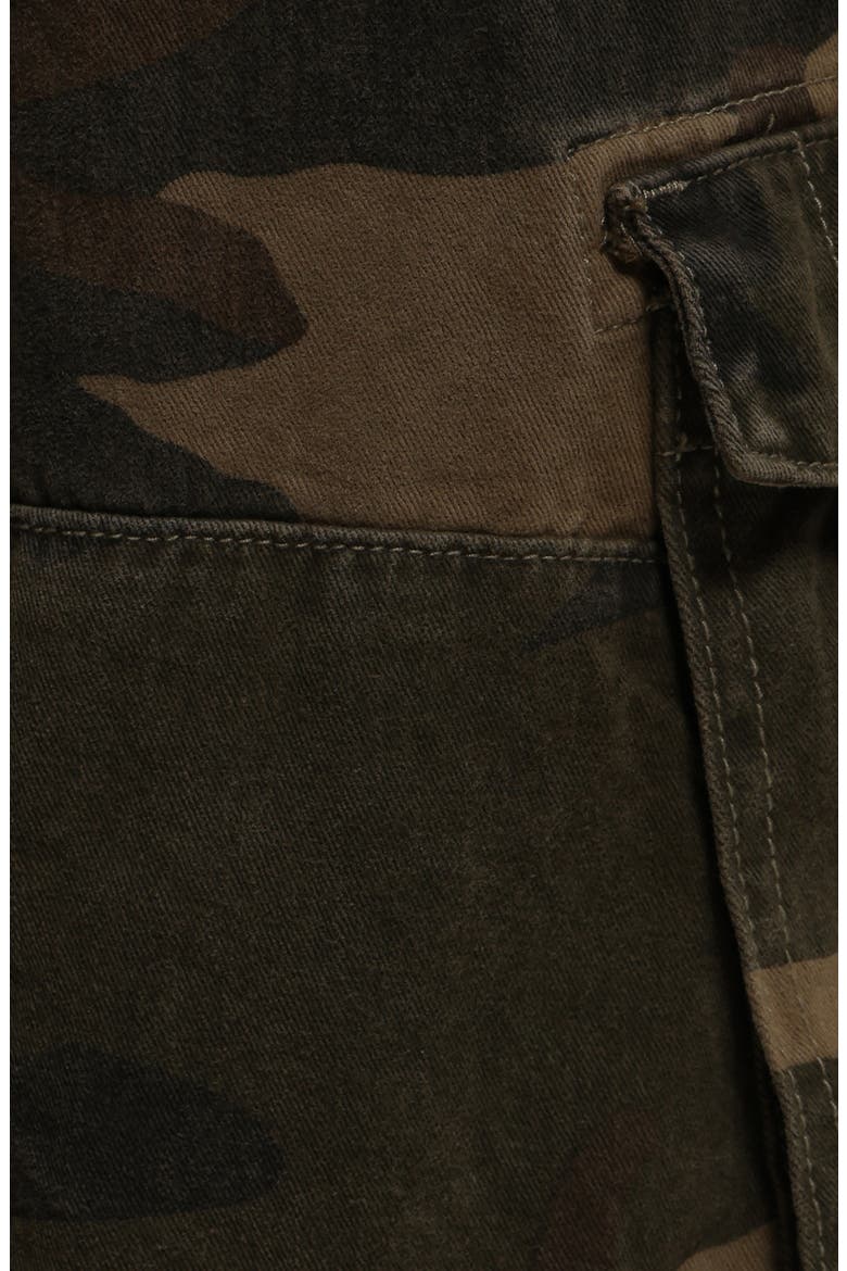 Camo Oversize Cotton Cargo Shorts, Alternate, color, CAMO