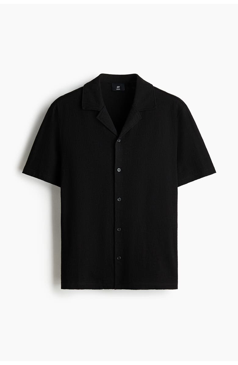 H&M Regular-fit resort shirt, Alternate, color, Black