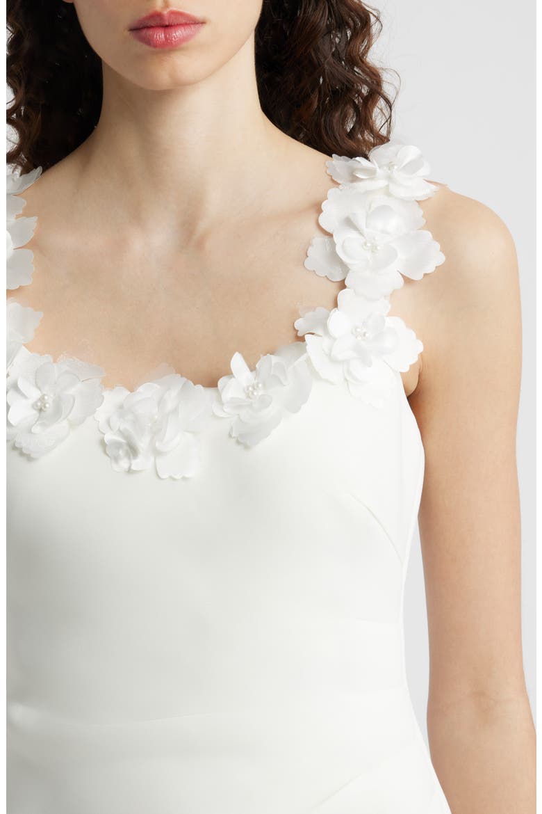 Floral Ruched Cocktail Dress, Alternate, color, IVORY
