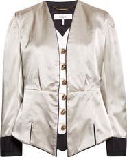 Chloé Silk Satin Peplum Jacket