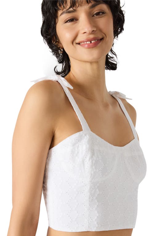 Steve Madden Carlyn Eyelet Bow Shoulder Tank In White