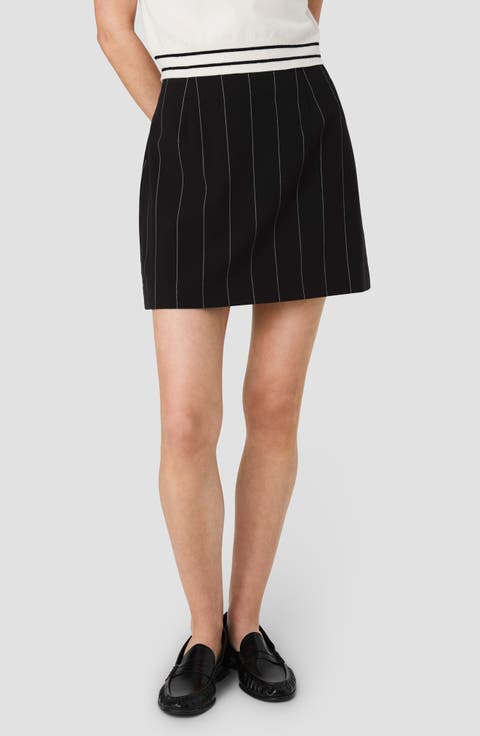 Pinstripe Suiting Miniskirt