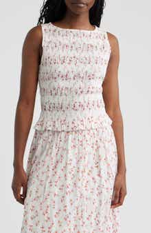 Kane Floral Smocked Cotton Tank