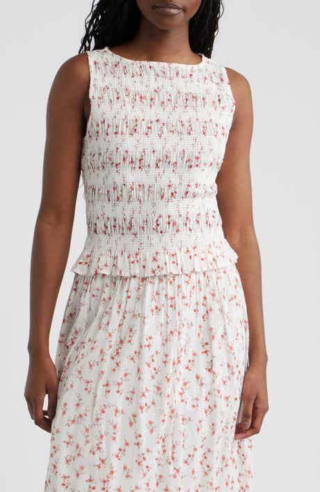 Kane Floral Smocked Cotton Tank